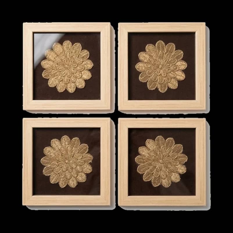 Raat Dahlia Coasters, overhead view